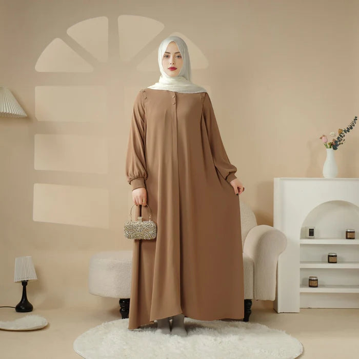 Shoulder Button Pullover Abaya