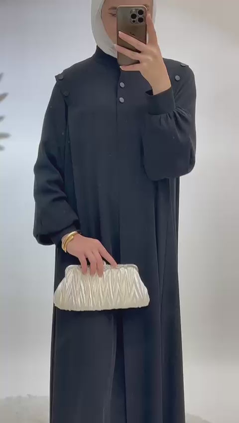 Shoulder Button Pullover Abaya