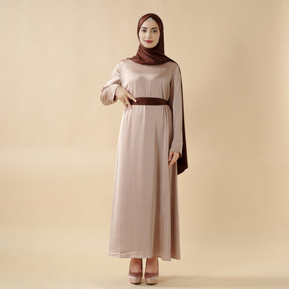 Bow Tie Sleeve 4-Piece Abaya Set – Diamond Satin Elegance