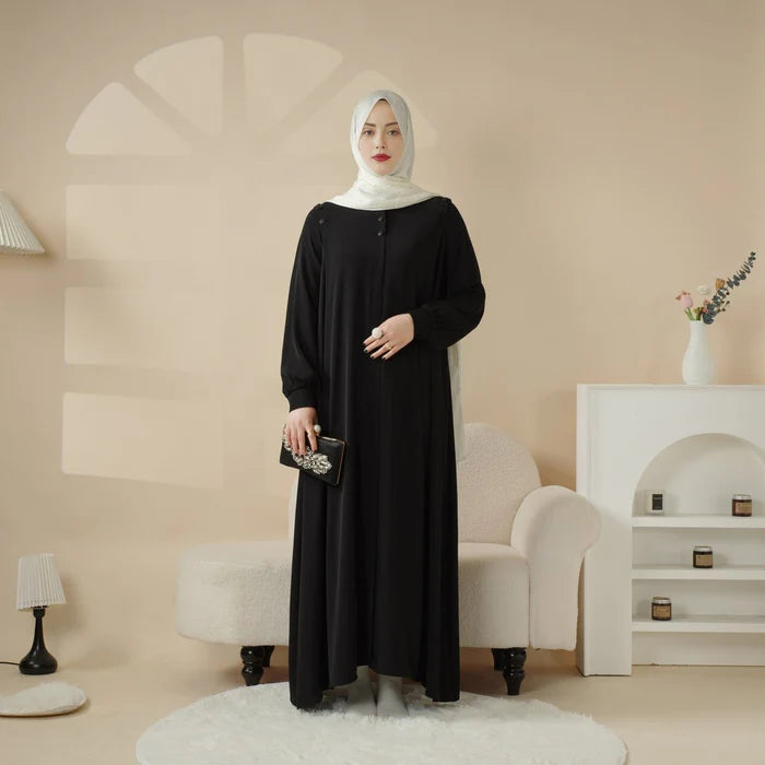 Shoulder Button Pullover Abaya