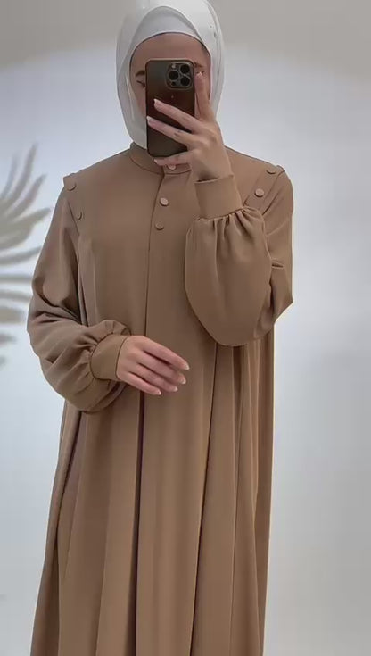 Shoulder Button Pullover Abaya