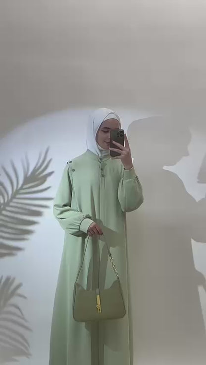 Shoulder Button Pullover Abaya