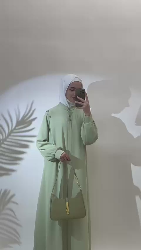 Shoulder Button Pullover Abaya